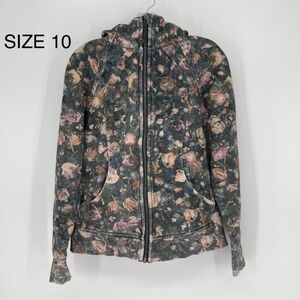 Lululemon Floral Scuba Hoodie Sweatshirt Size 10